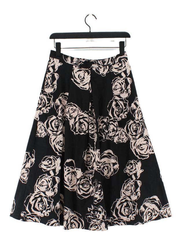 M&Co Women's Maxi Skirt UK 10 Black Cotton with Elastane, Polyester