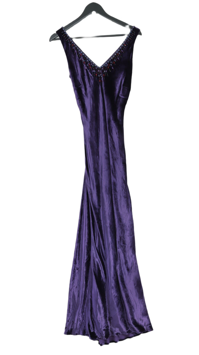 Monsoon Women's Maxi Dress UK 12 Purple Viscose with Other
