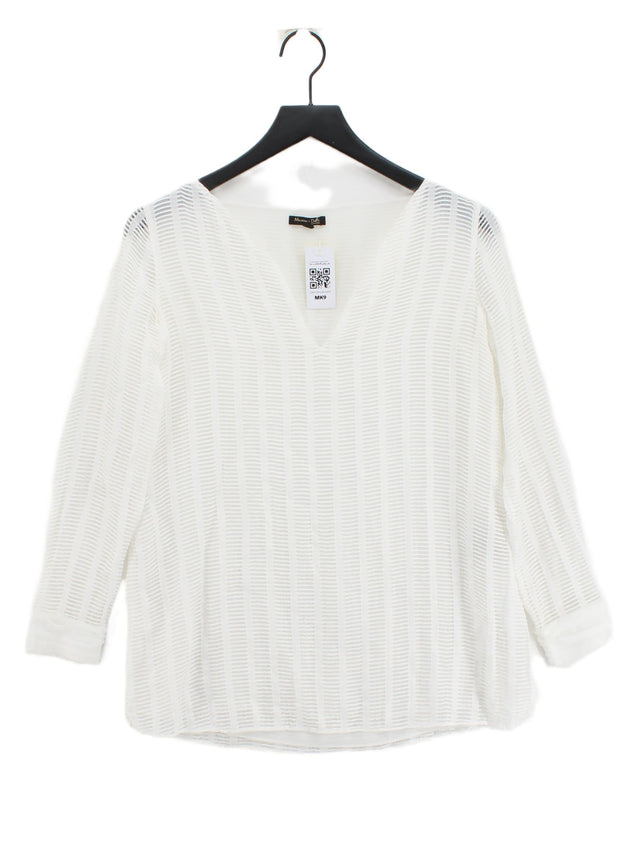 Massimo Dutti Women's Top UK 6 White 100% Other