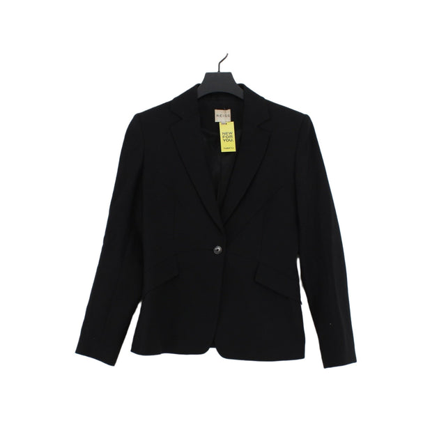 Reiss Women's Blazer UK 10 Black Polyester with Elastane, Wool