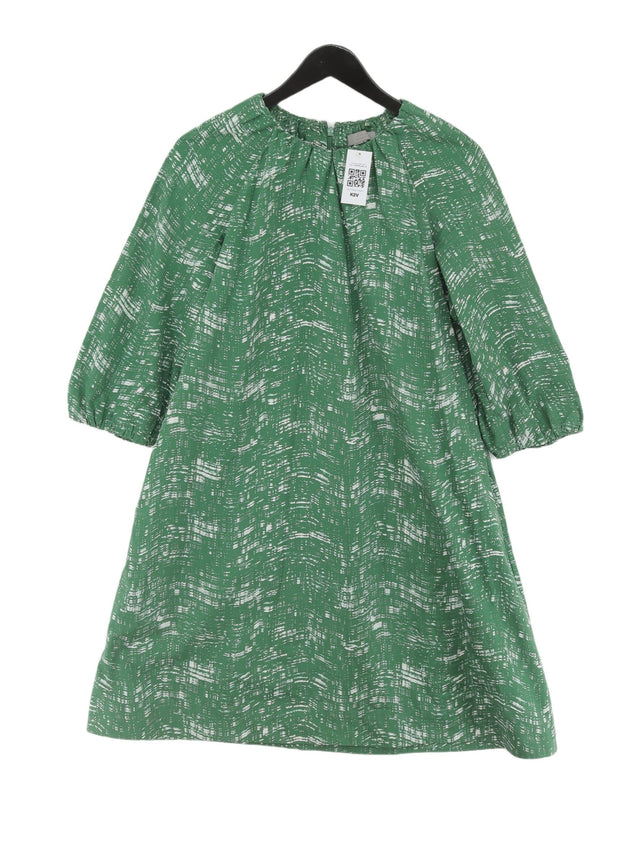 COS Women's Midi Dress UK 8 Green 100% Cotton