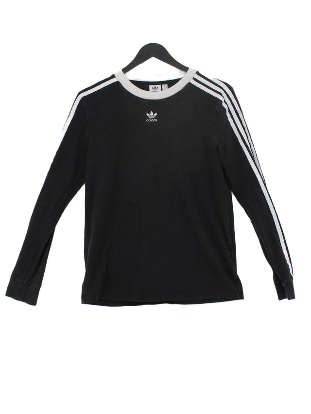 Adidas Women's T-Shirt UK 14 Black Cotton with Elastane