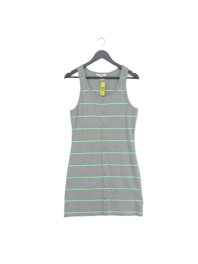 Vans Women's Midi Dress L Grey Cotton with Elastane, Polyester