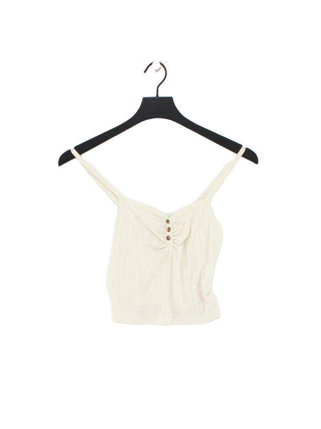 Topshop Women's Top UK 6 Cream Polyester with Elastane, Viscose