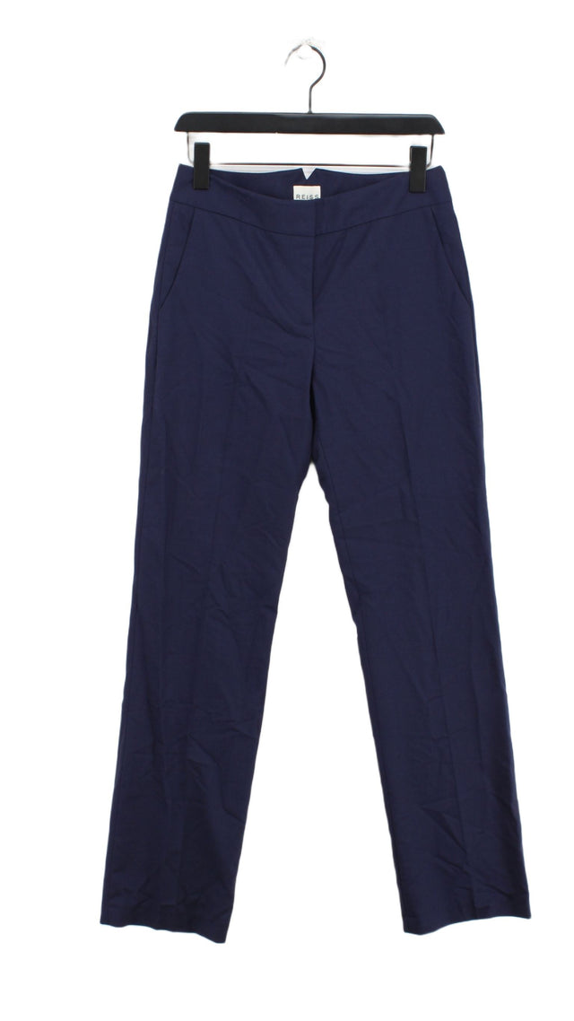 Reiss Women's Trousers UK 8 Blue Viscose with Elastane, Wool