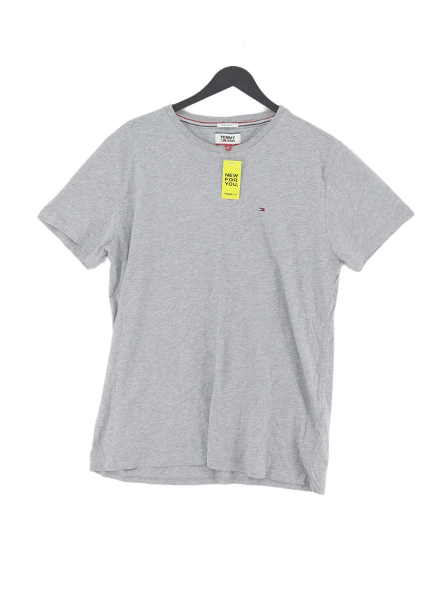 Tommy Jeans Men's T-Shirt XL Grey 100% Cotton