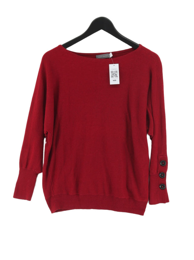 Mint Velvet Women's Top S Red Cotton with Cashmere, Polyamide, Viscose