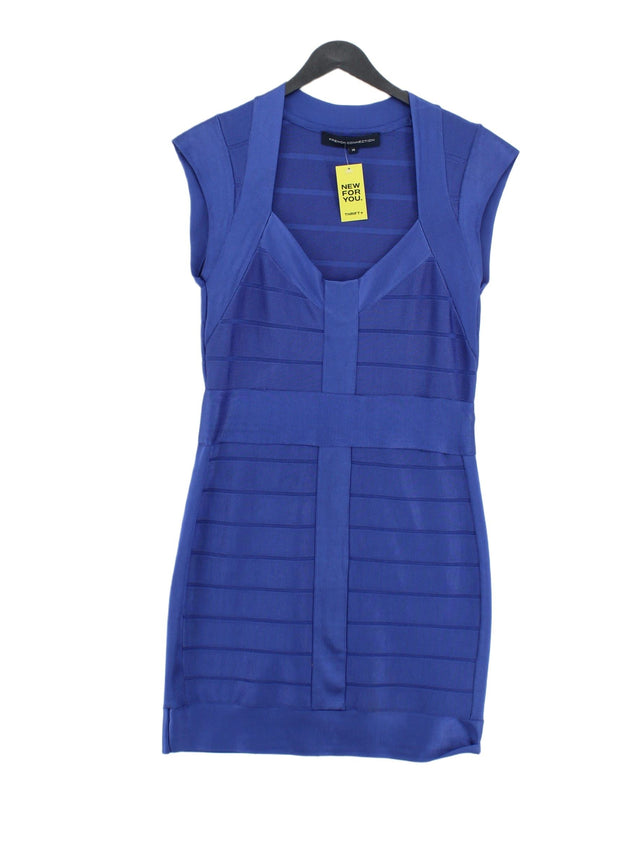 French Connection Women's Midi Dress UK 14 Blue Viscose with Elastane, Polyamide