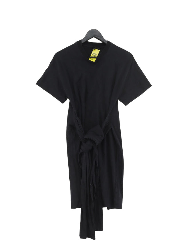 Topshop Women's Midi Dress UK 10 Black 100% Cotton