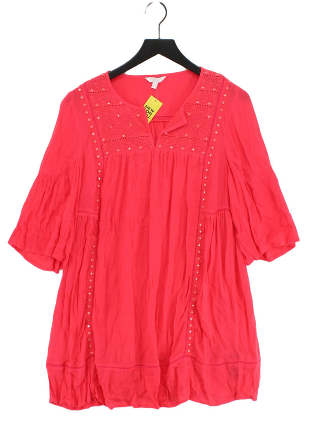 Monsoon Women's Mini Dress M Pink Viscose with Polyester