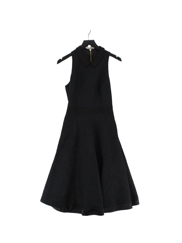 Ted Baker Women's Midi Dress UK 12 Black Polyester with Acrylic, Polyamide
