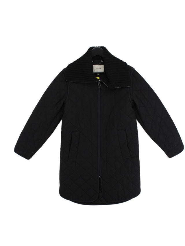 Jigsaw Women's Coat UK 6 Black Cotton with Polyamide, Viscose