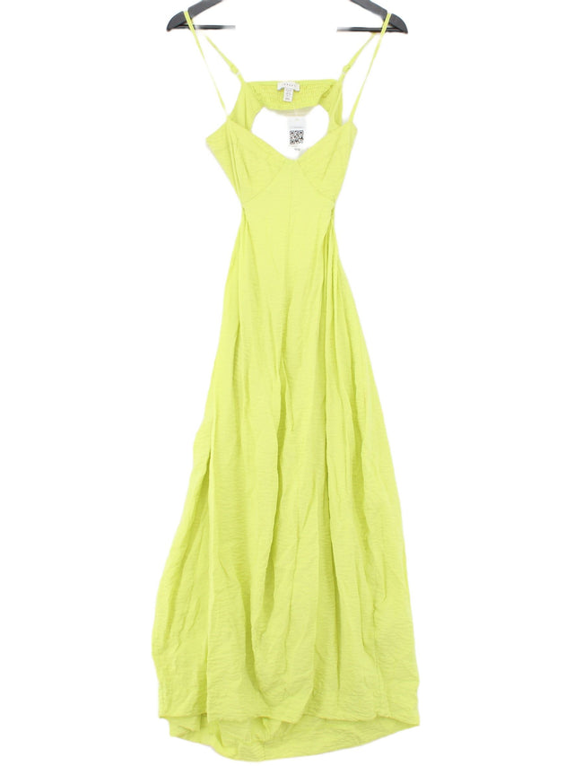 Topshop Women's Midi Dress UK 8 Green Viscose with Polyamide
