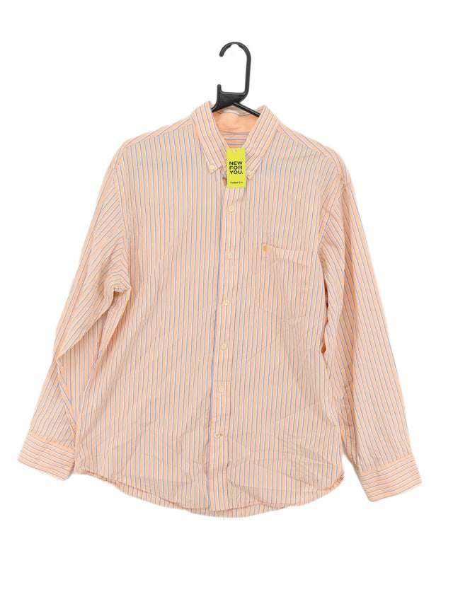 Vintage IZOD Men's Shirt L Orange 100% Cotton