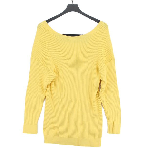 Zara Women's Midi Dress M Yellow Viscose with Nylon