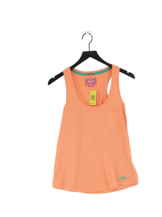 Superdry Women's T-Shirt S Orange 100% Cotton