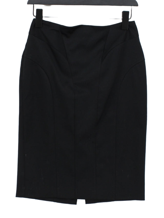 Warehouse Women's Midi Skirt UK 6 Black Polyester with Elastane, Spandex
