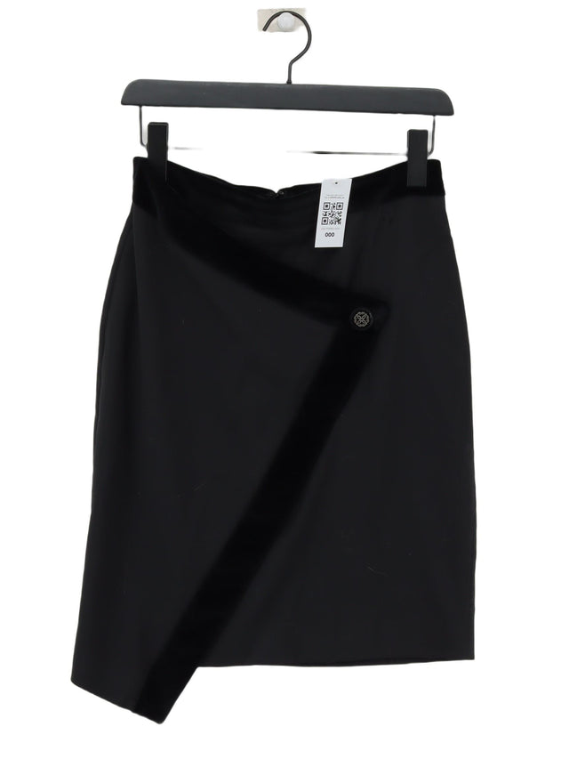 The Kooples Women's Midi Skirt W 36 in Black Cotton with Elastane