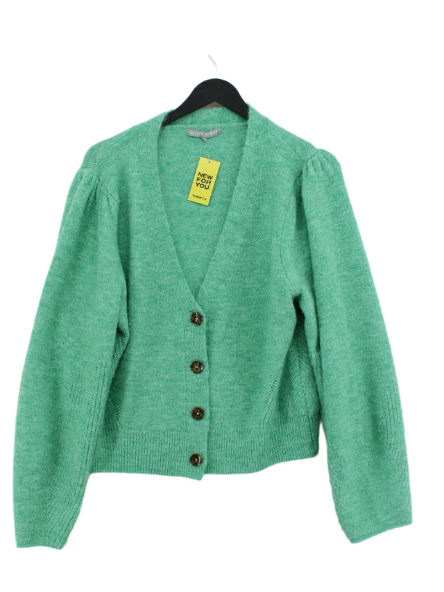 Oliver Bonas Women's Cardigan UK 14 Green Polyester with Acrylic, Elastane
