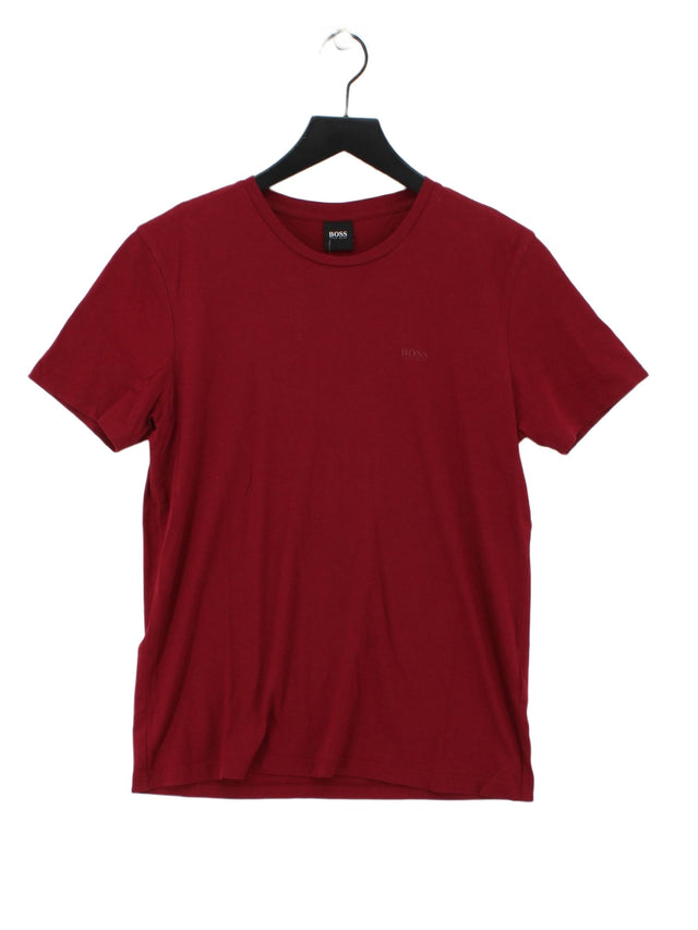 Boss Men's T-Shirt S Red 100% Cotton