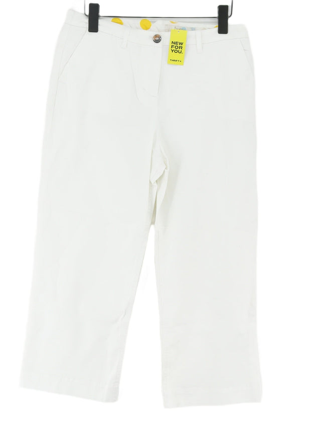 Boden Women's Trousers UK 12 White Cotton with Elastane