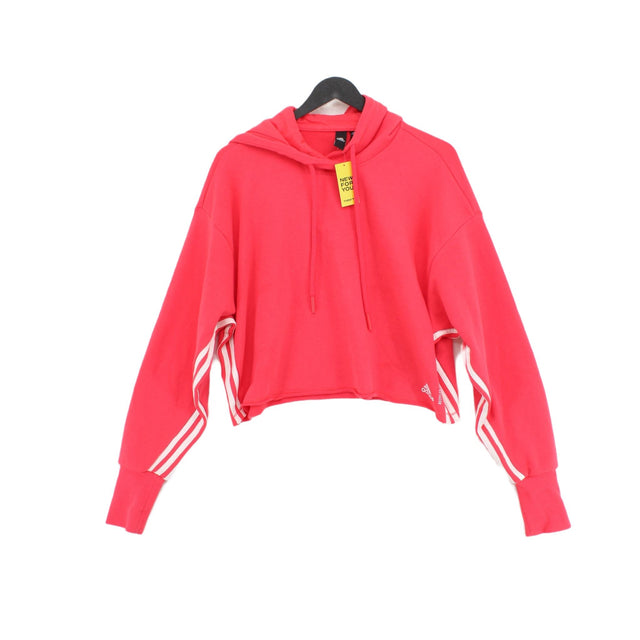 Adidas Women's Hoodie UK 8 Pink Cotton with Polyester