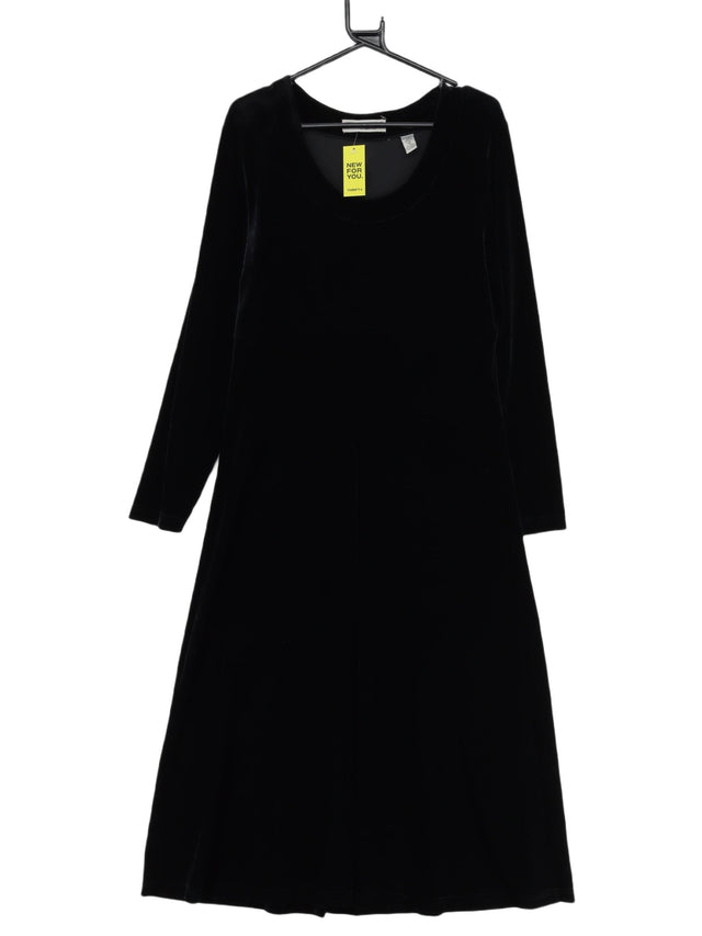 Vintage Amanda Smith Women's Maxi Dress UK 14 Black Polyester with Spandex