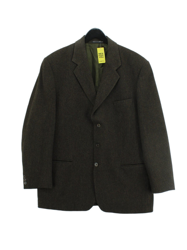 Liberty Men's Blazer Chest: 44 in Brown Wool with Viscose