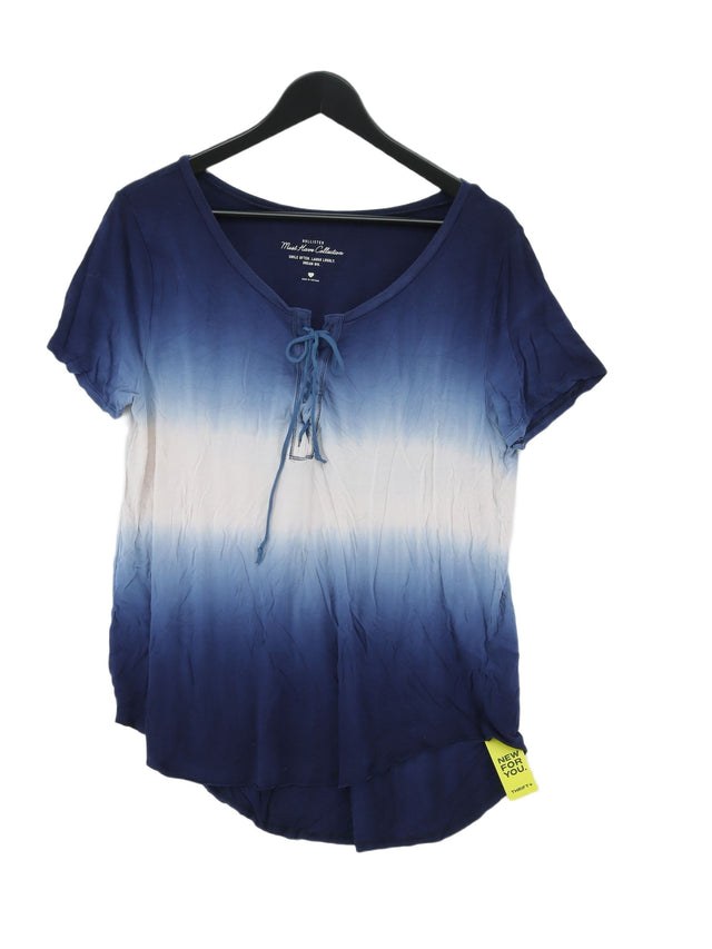 Hollister Women's T-Shirt L Blue Viscose with Elastane