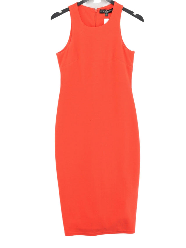 Little Mistress Women's Midi Dress UK 12 Orange Cotton with Elastane, Polyester