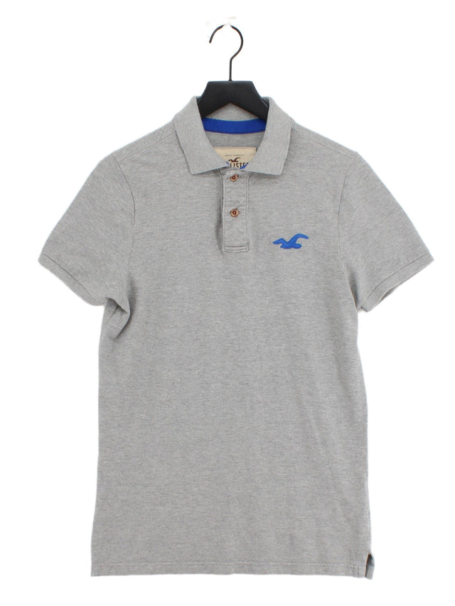 Hollister Men's Polo L Grey 100% Cotton