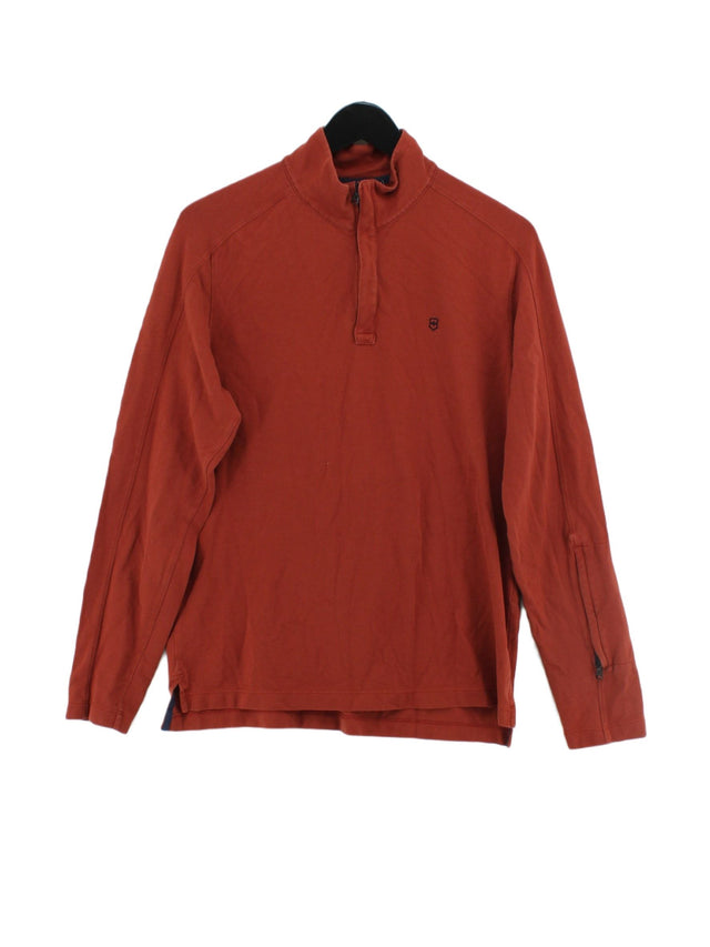 Victorinox Men's Shirt M Orange Cotton with Spandex