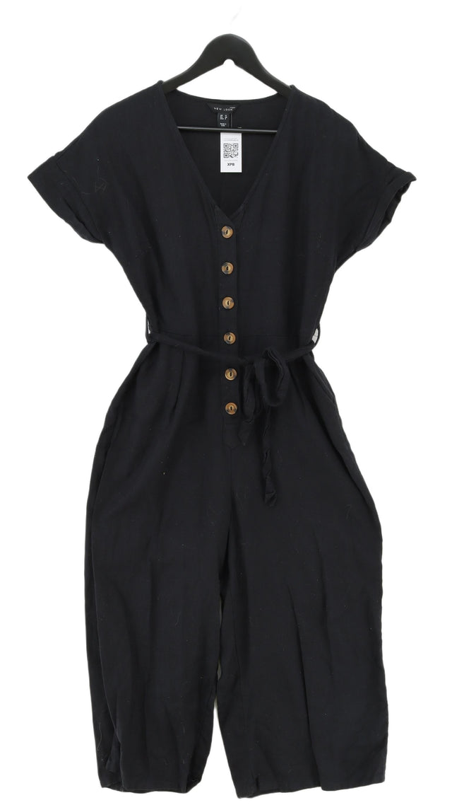New Look Women's Jumpsuit UK 12 Black 100% Cotton