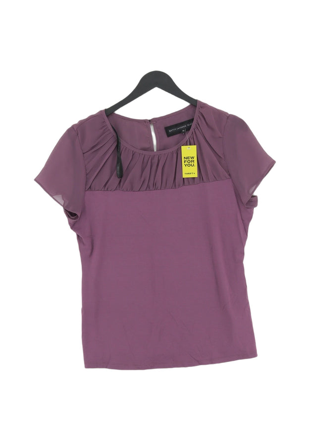 Betty Jackson Women's Top UK 14 Purple Viscose with Elastane, Polyester