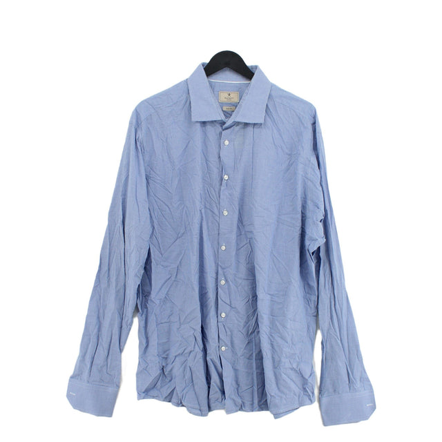 Hackett Men's Shirt Chest: 45 in Blue 100% Cotton
