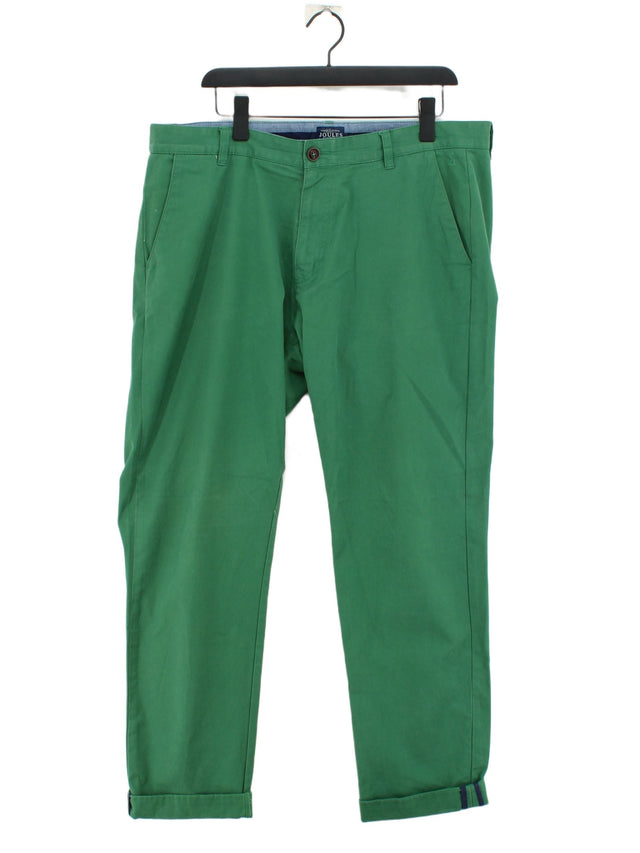 Joules Men's Trousers W 38 in Green Cotton with Elastane
