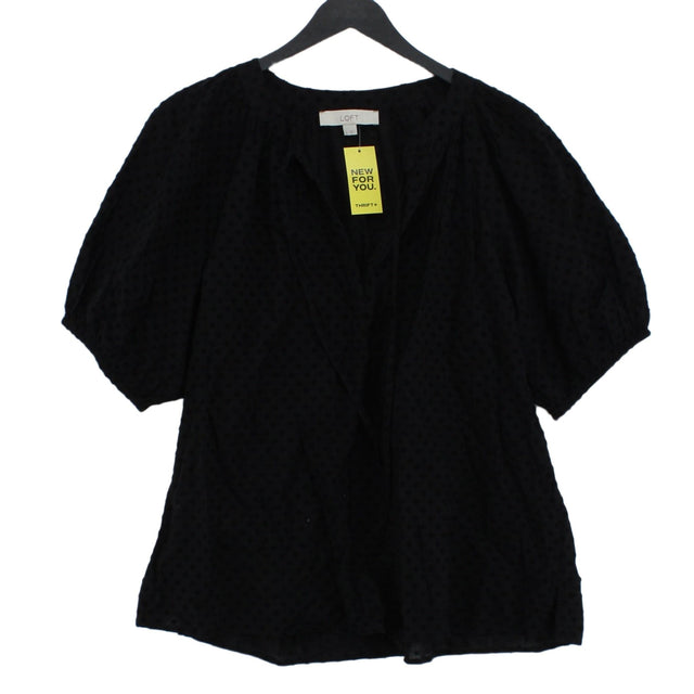 Loft Women's T-Shirt L Black 100% Cotton