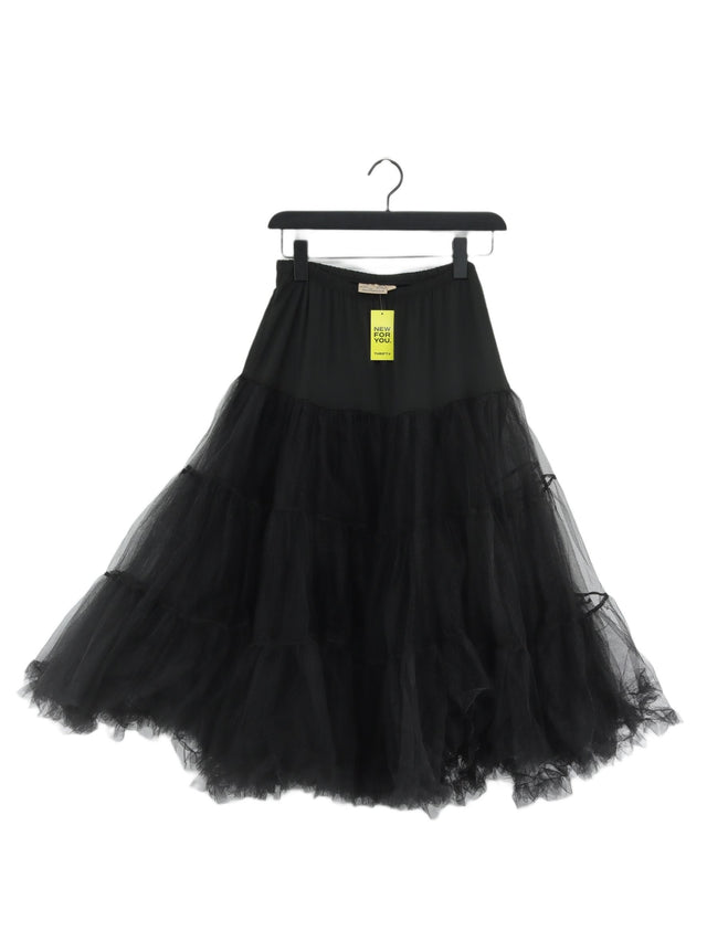 Lindy Bop Women's Midi Skirt UK 8 Black Polyester with Elastane