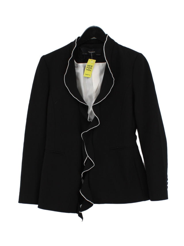 Zara Women's Blazer S Black Polyester with Elastane, Viscose