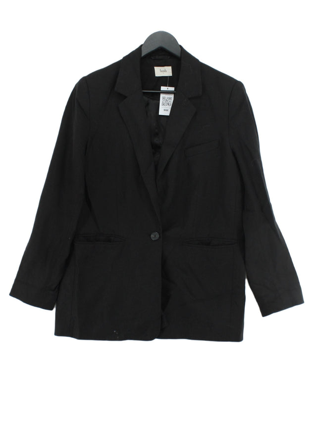 Hush Women's Blazer UK 10 Black Polyester with Viscose