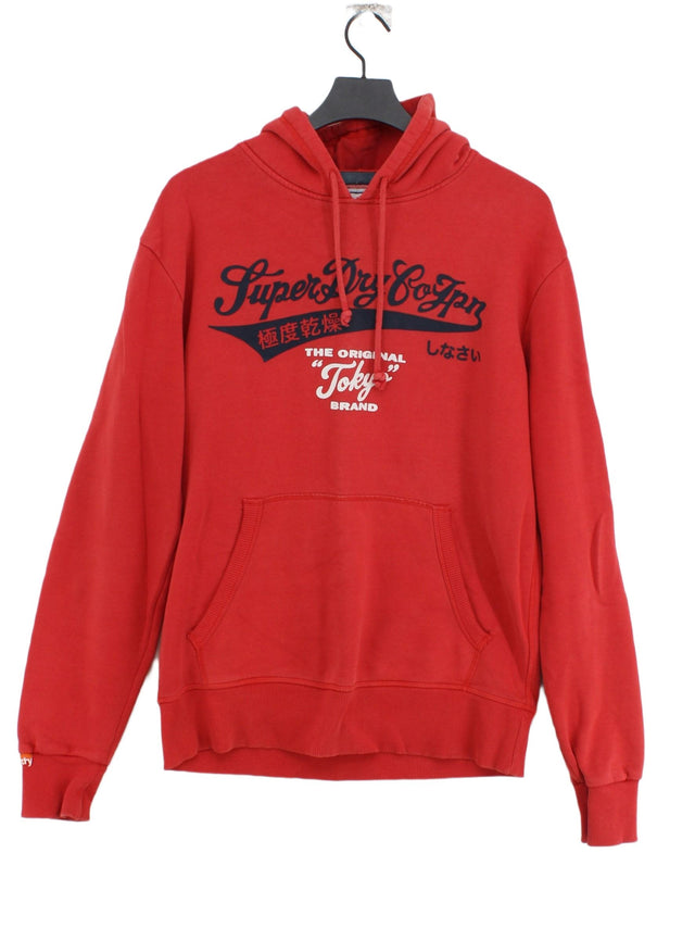 Superdry Men's Hoodie XL Red Cotton with Polyester