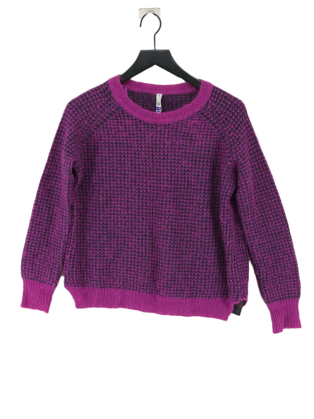 H By Henry Holland Women's Jumper UK 14 Purple Acrylic with Mohair, Wool