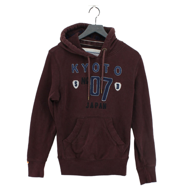 Superdry Women's Hoodie S Brown Cotton with Polyester