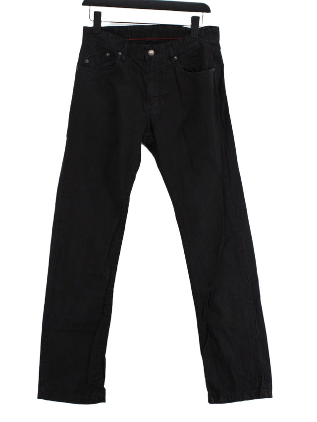 Zara Men's Trousers W 30 in Black Polyester with Cotton