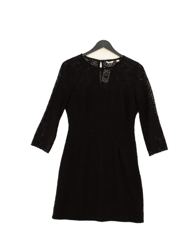 Jack Wills Women's Midi Dress UK 10 Black Cotton with Polyamide
