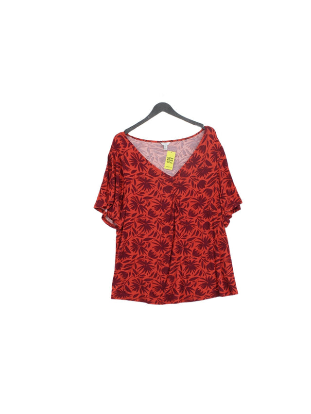 M&Co Women's Top UK 20 Red Viscose with Elastane