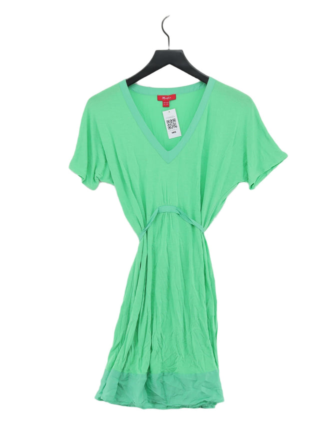 Monsoon Women's Midi Dress UK 10 Green Lyocell Modal with Silk