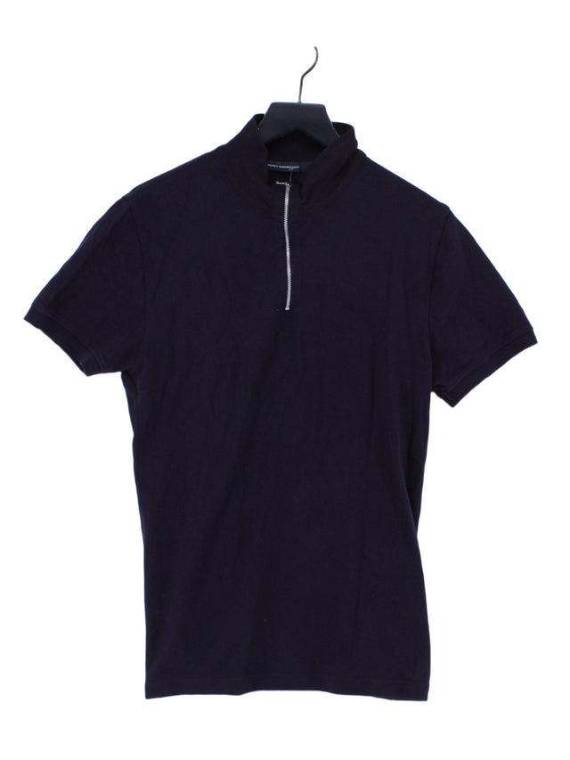 French Connection Men's Polo M Blue 100% Cotton