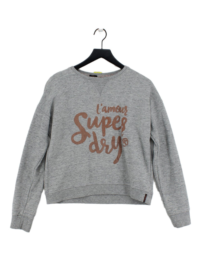 Superdry Women's Jumper S Grey Cotton with Polyester