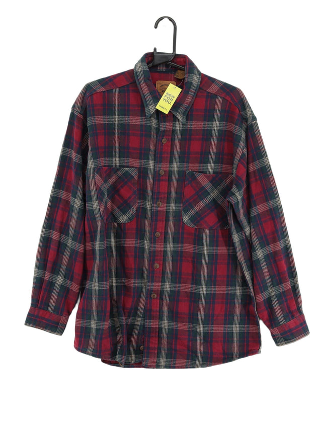 Vintage St. John's Bay Men's Shirt L Red 100% Cotton